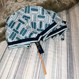 Rare Coach Blue and White Umbrella